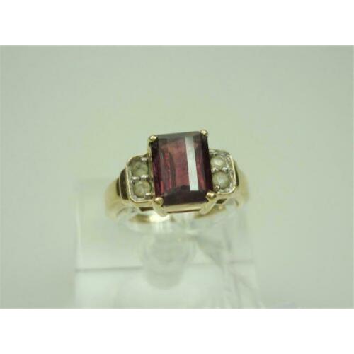 Ring goud granaat en edelstenen / Z6251