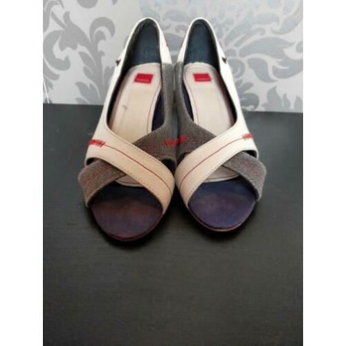 Witte/blauwe sandalen
