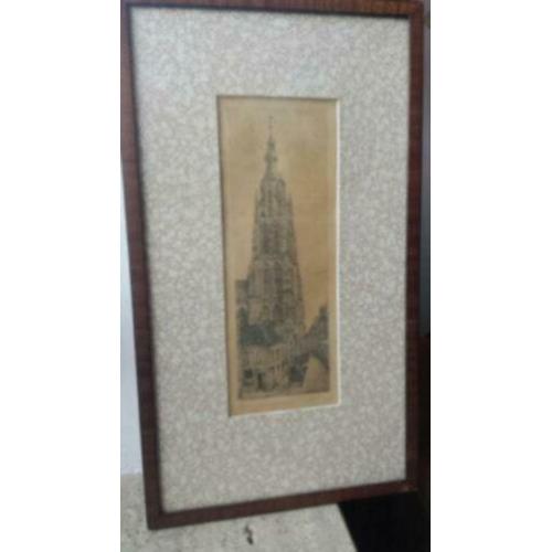 ets Breda onze lieve vrouwetoren gesigneerd A. P. Bosch