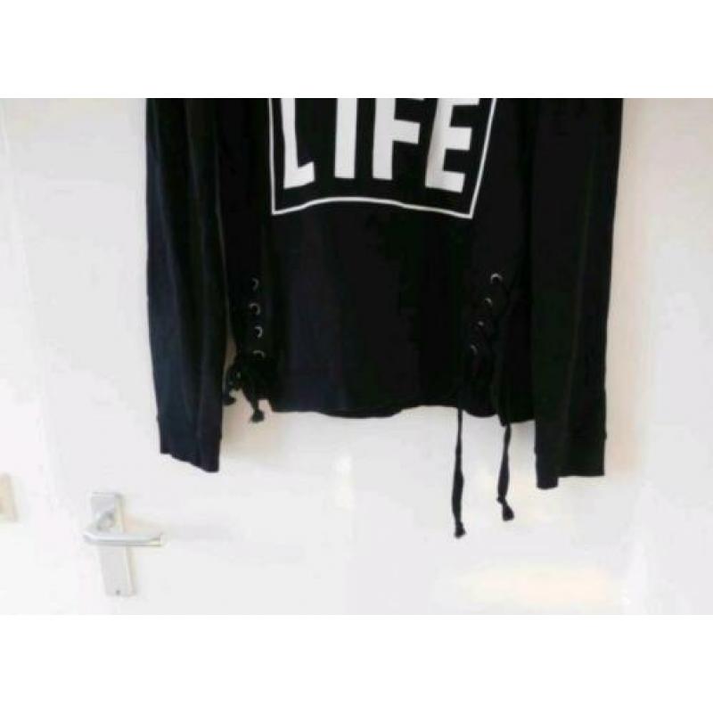 Zwarte trui / sweater Coolcat Love Life maat XL NIEUW