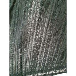 Kanten groene top lange mouwen, maat XS