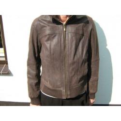 dames zomerjas bruin leer leren maat xl jas jack gevoerd