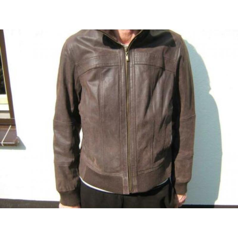 dames zomerjas bruin leer leren maat xl jas jack gevoerd