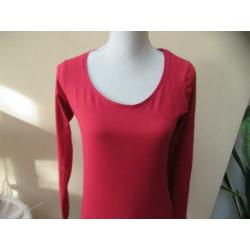 Pescara nieuw rood basic shirt met lange mouw maat L