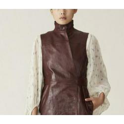 Leren gilet vintage echt leer zwart luxe zoals ganni m l