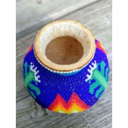 Retro vintage siervaasje met kraaltjes