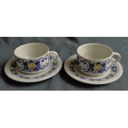 VILLEROY & BOCH CADIZ 2x thee kop en schotel H5,5xO9cm 20cl