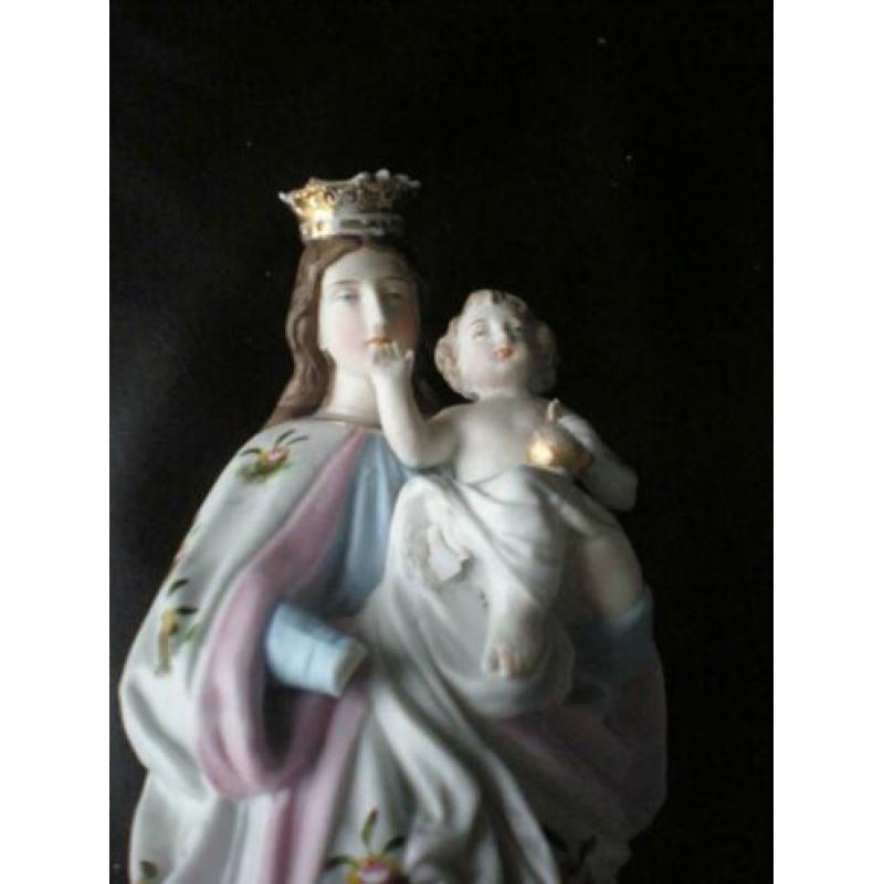2 mooie oude porseleinen beelden jozef ,maria