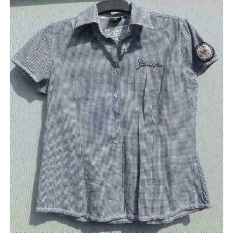 GAASTRA zwart/wit pepita ruit blouse mt L