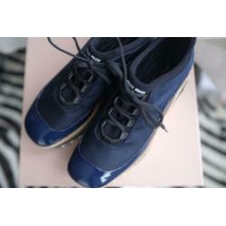 Miu Miu Prada platform sneakers donkerblauw zwart