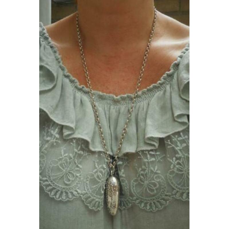 Zilveren jasseron ketting met bijzondere hanger nr.1644