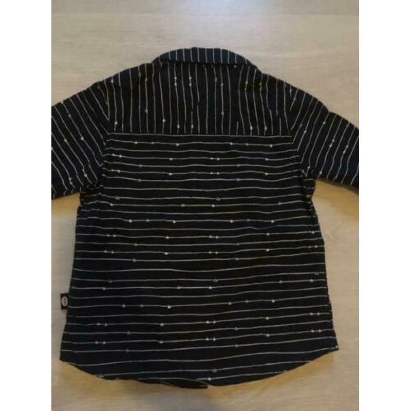 Als nieuw! POMPdeLUX blouse mt 92/98 blauw Overhemd bloesje