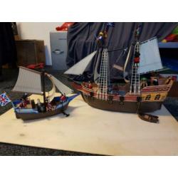 Playmobil Piratenboot en Engelse boot