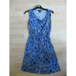 Blauw bloemen bloemenprint jurk jurkje zomer H&M 36 S