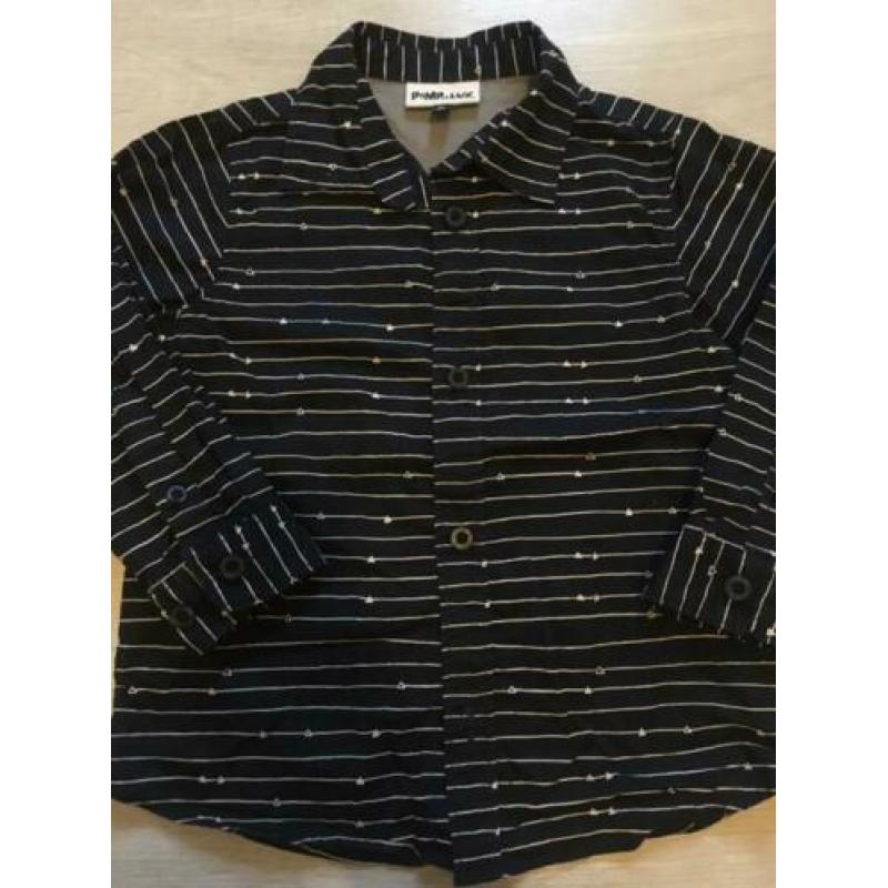 Als nieuw! POMPdeLUX blouse mt 92/98 blauw Overhemd bloesje