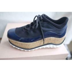 Miu Miu Prada platform sneakers donkerblauw zwart