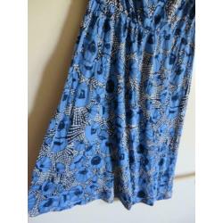 Blauw bloemen bloemenprint jurk jurkje zomer H&M 36 S