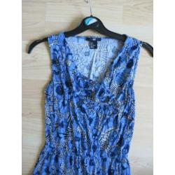 Blauw bloemen bloemenprint jurk jurkje zomer H&M 36 S