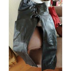 3x VINTAGE ECHT LEREN BROEKEN... MAAT 34 - 36..