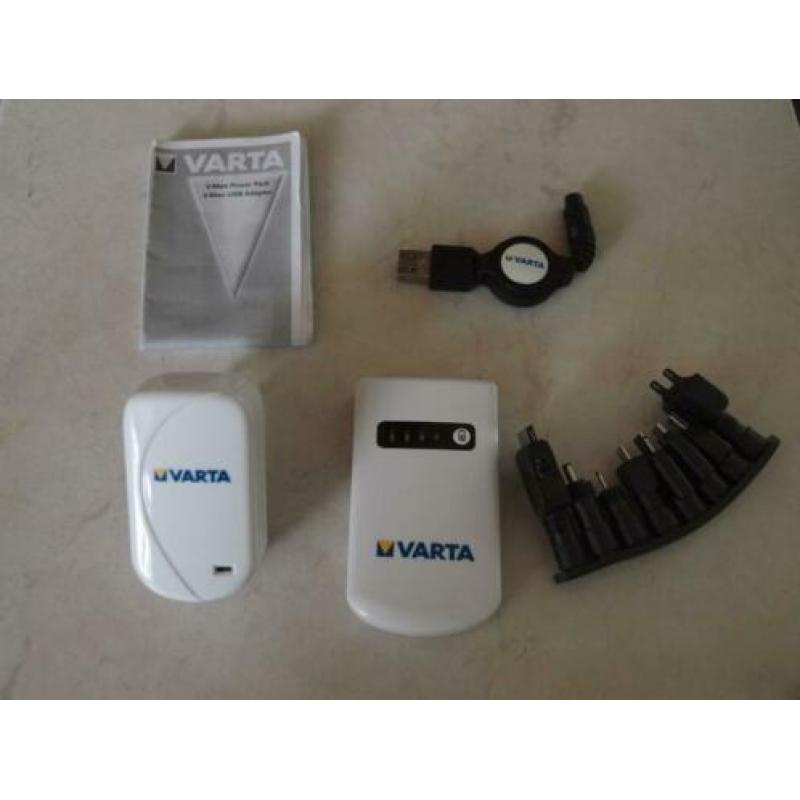Varta V-Man powerbank 1800 mAh compleet met toebehoren.