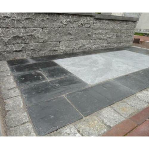 Basalt gecoat tegels strokenverband