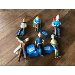 Kuifje/tintin 6 beeldjes poppetjes figuurtjes 8/9cm