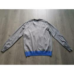 CULT EDITION grijs gestreept gebreid vest maat XXL (KG232)