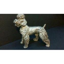 Sterling Zilveren 925/1000 Poedel Hond Beeld Gemerkt 925