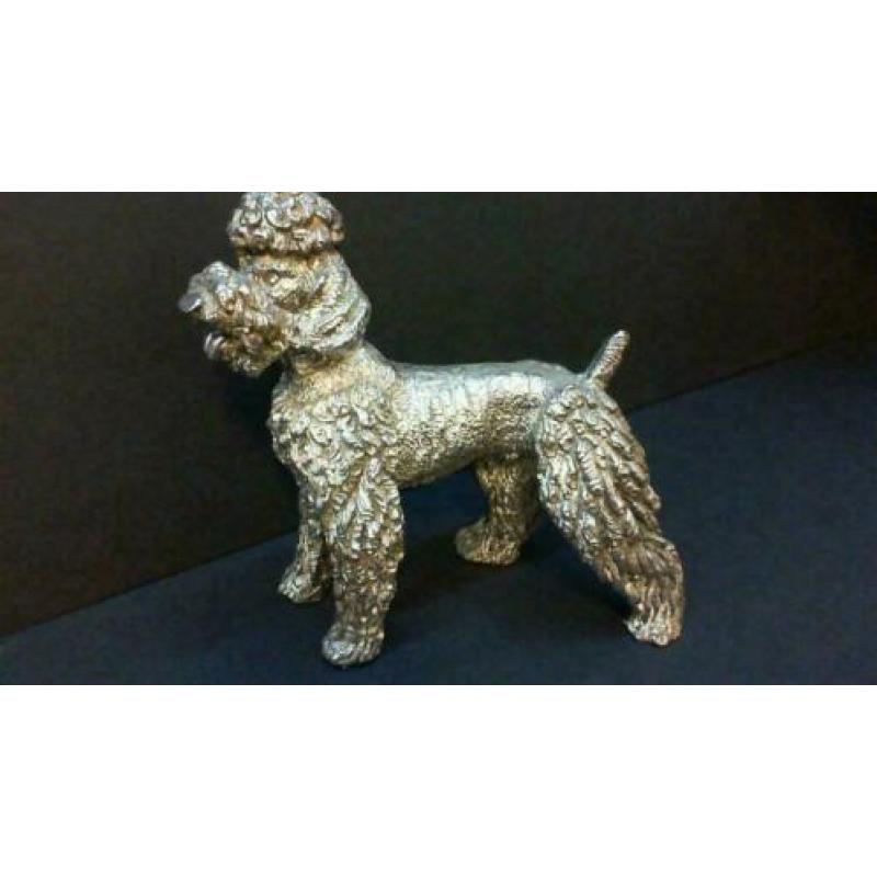 Sterling Zilveren 925/1000 Poedel Hond Beeld Gemerkt 925