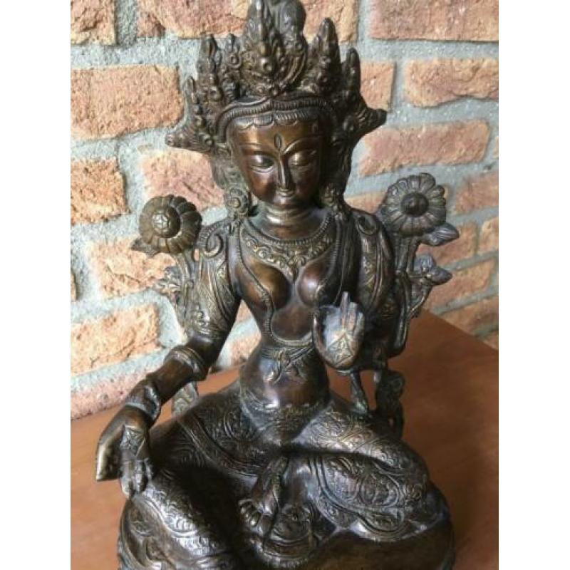 Tara (groene) koperen beeld 33cm hoog