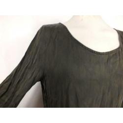 Mooie bruine jurk.96% zijde + elastaan.Mt XL.Sissy-Bopy 57
