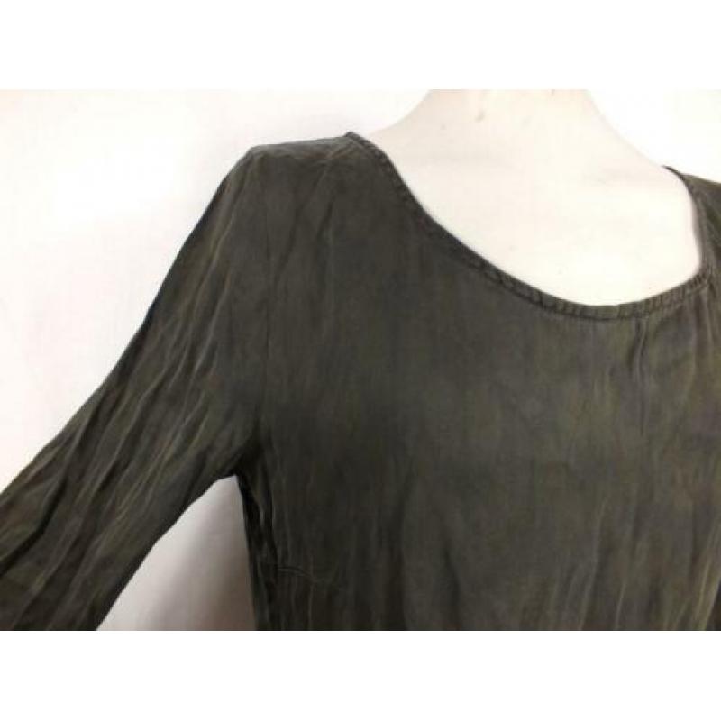 Mooie bruine jurk.96% zijde + elastaan.Mt XL.Sissy-Bopy 57