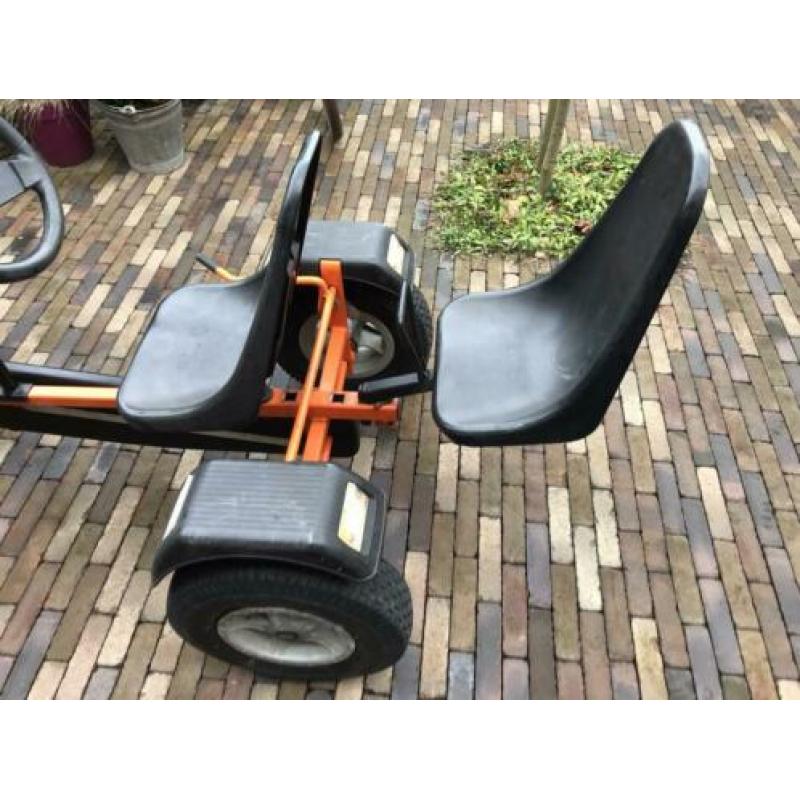 Berg skelter oranje, met vrije loop, dubbel zit