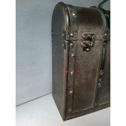 Houten Wijnkoffer Hoog: 35 cm Breed: 40 cm Diep: 14 cm