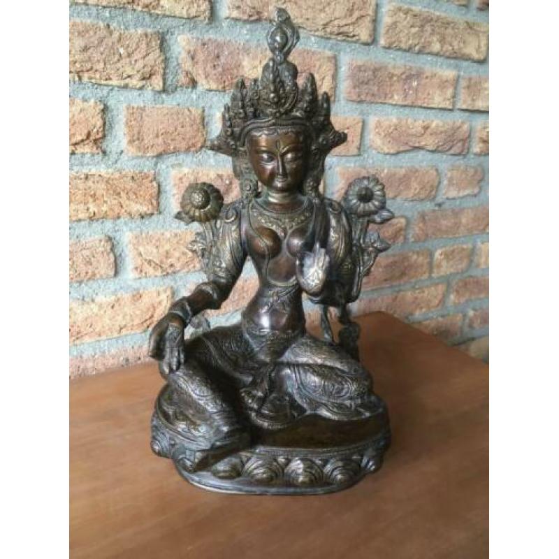 Tara (groene) koperen beeld 33cm hoog