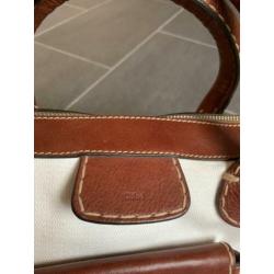 Witte Chloe tas met cognacleer, als nieuw, nieuwprijs 650€