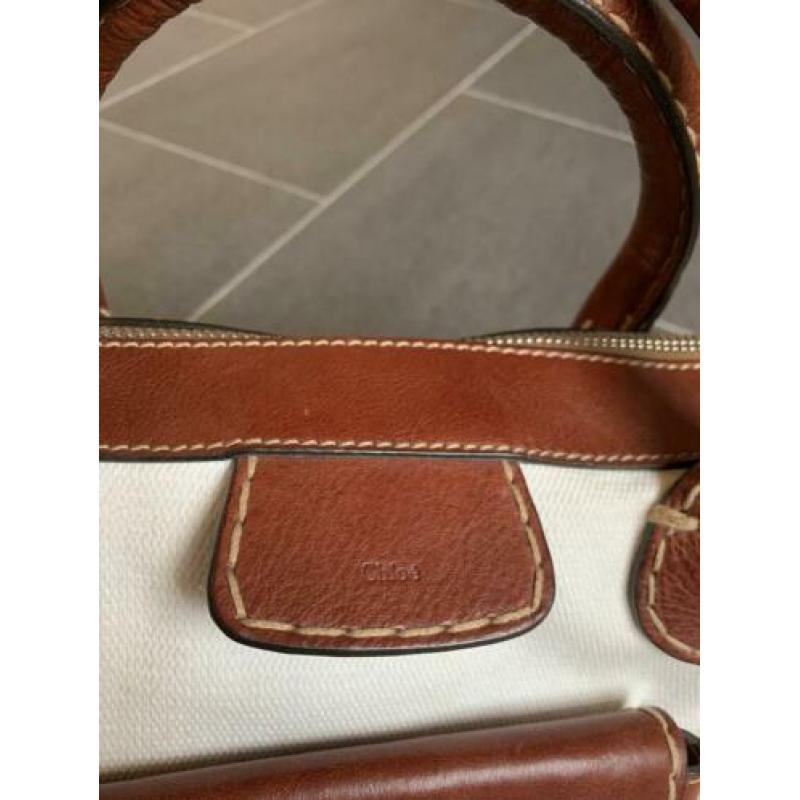Witte Chloe tas met cognacleer, als nieuw, nieuwprijs 650€