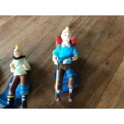 Kuifje/tintin 6 beeldjes poppetjes figuurtjes 8/9cm