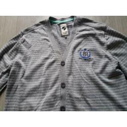 CULT EDITION grijs gestreept gebreid vest maat XXL (KG232)