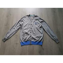 CULT EDITION grijs gestreept gebreid vest maat XXL (KG232)