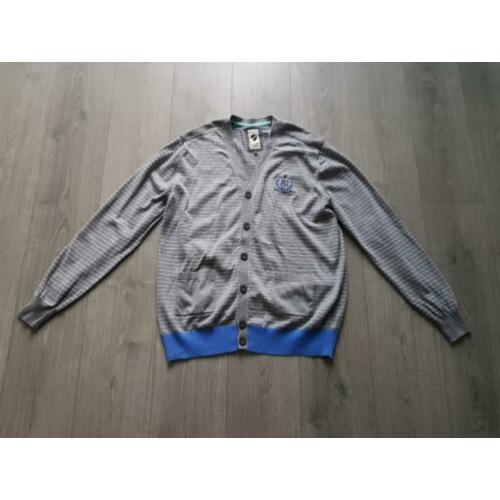 CULT EDITION grijs gestreept gebreid vest maat XXL (KG232)