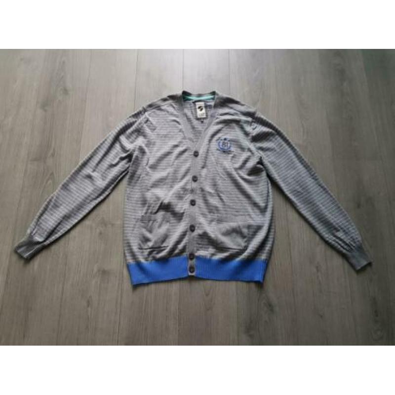 CULT EDITION grijs gestreept gebreid vest maat XXL (KG232)