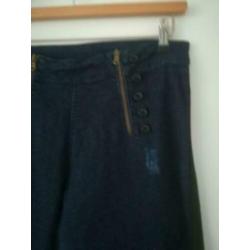 10 Days flared jeans broek blauw bies mt 1/ S