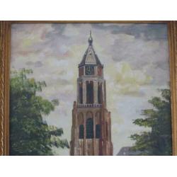 Schilderij op doek gesigneerd met: J.H. ter Haar.