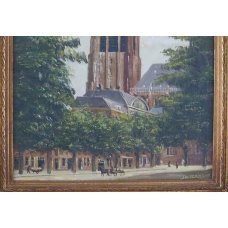Schilderij op doek gesigneerd met: J.H. ter Haar.