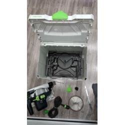 FESTOOL TS 55 REBQ PLUS FS INVALZAAG 2x LINIAAL 140cm ZGAN