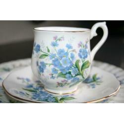 Royal Albert July bordje en kop en schotel Forget me not