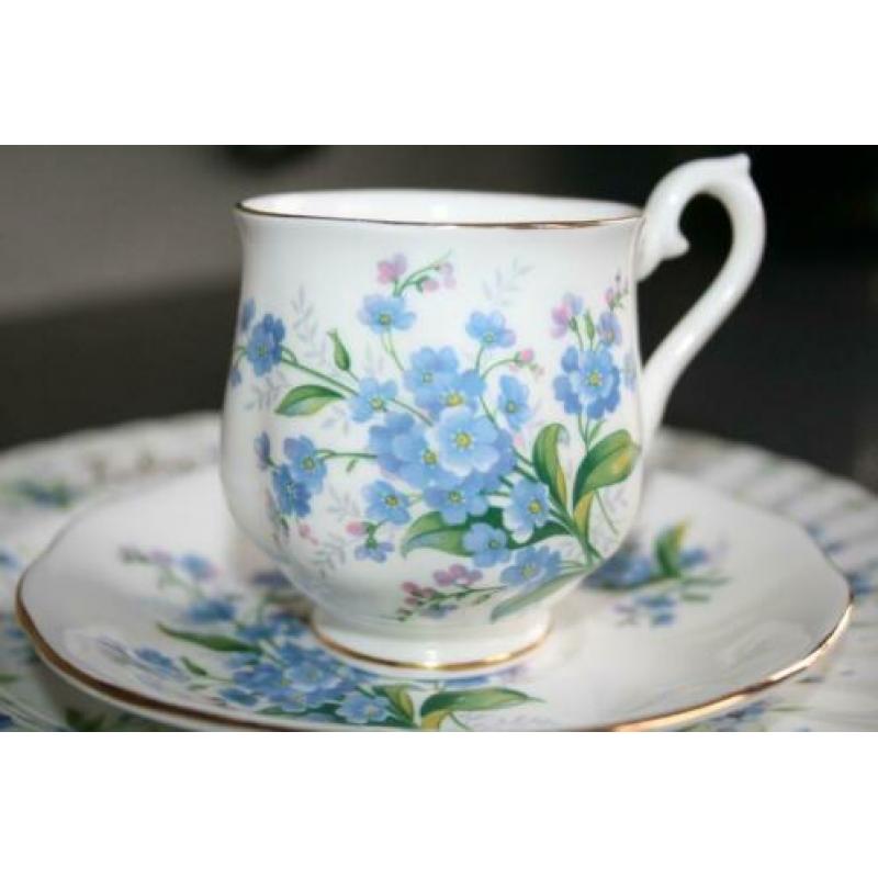 Royal Albert July bordje en kop en schotel Forget me not