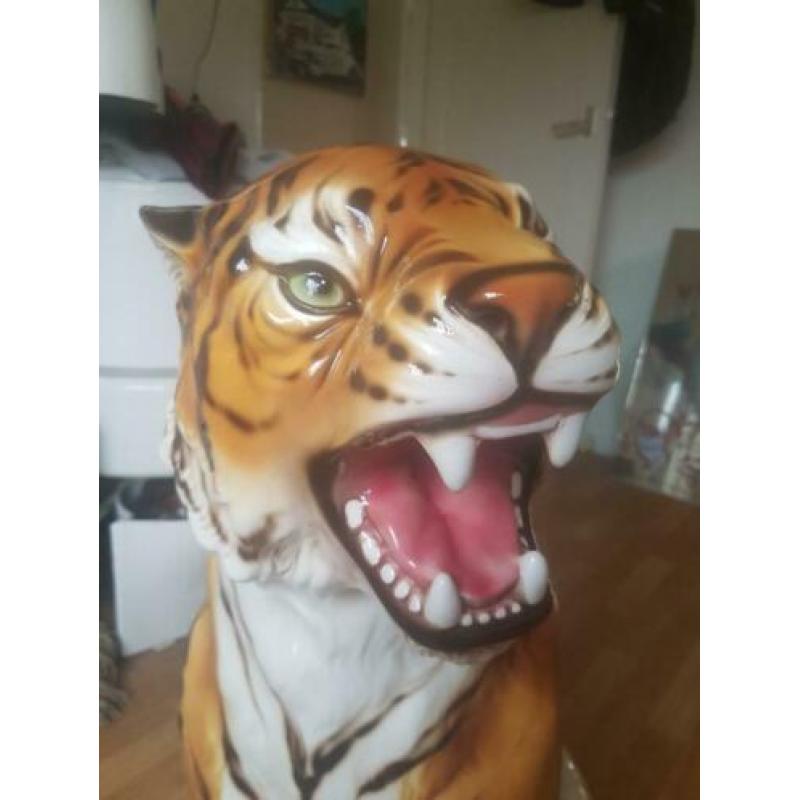 Panter luipaard beeld 82cm porselein hollywood regency