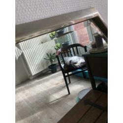 Gave retro facet geslepen spiegel in metalen lijst 70cm